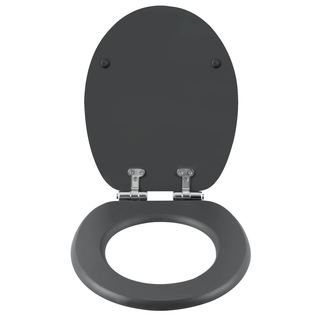 eSituro Toilettendeckel mit Absenkautomatik Holz, WC Sitz mit Quick-Release-Funktion für leichte Rei