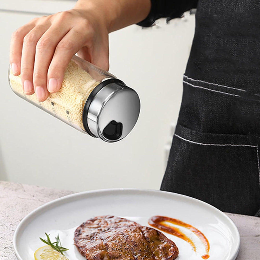 GBACHOOSE 4 Stück Gewürzgläser mit Drehdeckel, Salzstreuer 150ml, Salz und Pfefferstreuer, Gewürzdos