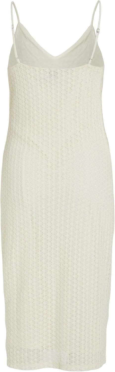 Vila Damen Vijulisa V-Neck S/L Midi Dress Kleid M Birch, M Birch