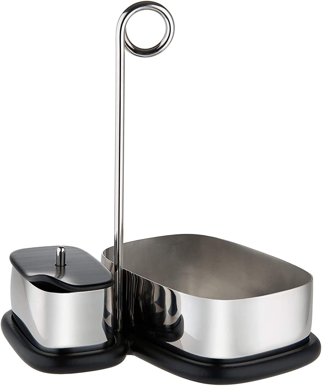 Alessi VS07 2 Bibo Set mit Tee- und Kaffeeaccessoires, bestehend aus: Zuckerdose und Mehrzweckbehält