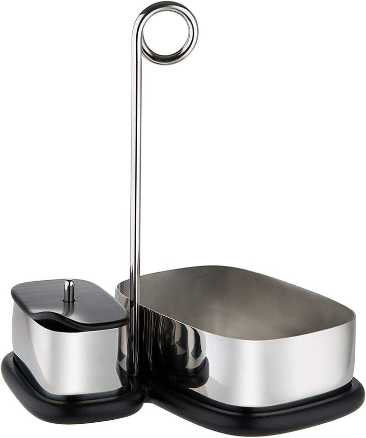 Alessi VS07 2 Bibo Set mit Tee- und Kaffeeaccessoires, bestehend aus: Zuckerdose und Mehrzweckbehält