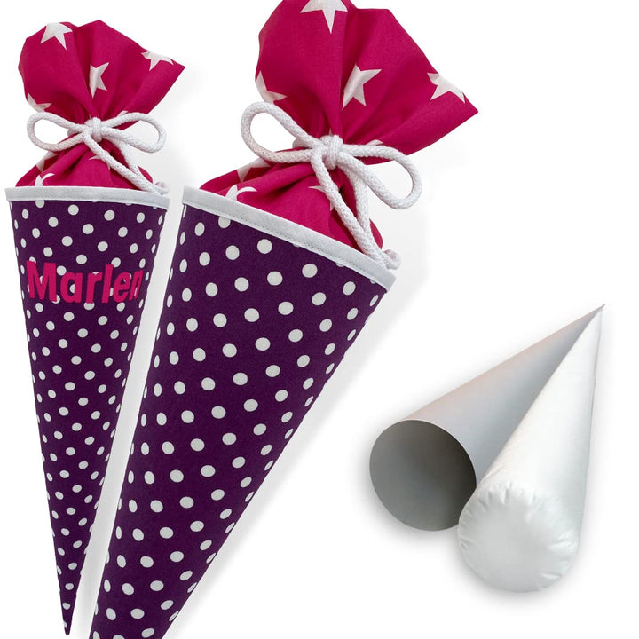 Hochwertige 35 cm Schultüte, Zuckertüte in LILA | Start deiner Kreativität | Ideal zur Gestaltung mi