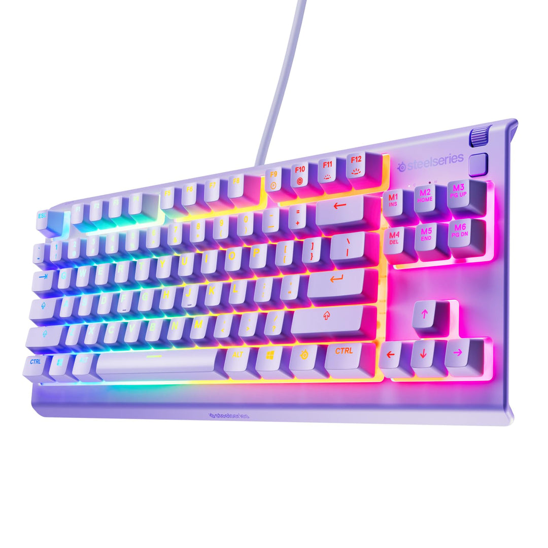 SteelSeries Apex 3 TKL Lavender RGB Gaming-Tastatur – Tenkeyless kompakter Formfaktor – 8-Zonen-RGB-