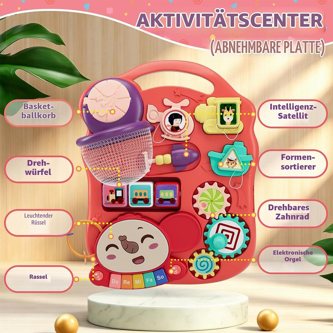 HYES 5 in 1 Lauflernwagen, Baby Spiel und Lauflernhilfe mit Musik und Abnehmbarem Spielboard, Laufwa