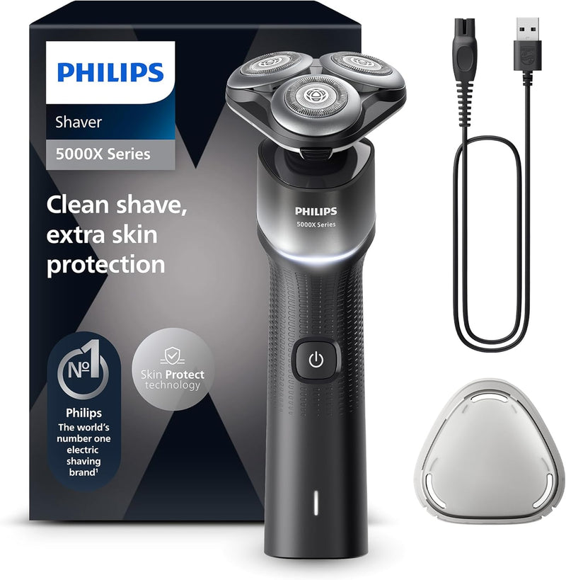 Philips Shaver Series 5000X - Elektrorasierer für Nass- und Trockenrasur, Skin Protect Technologie,