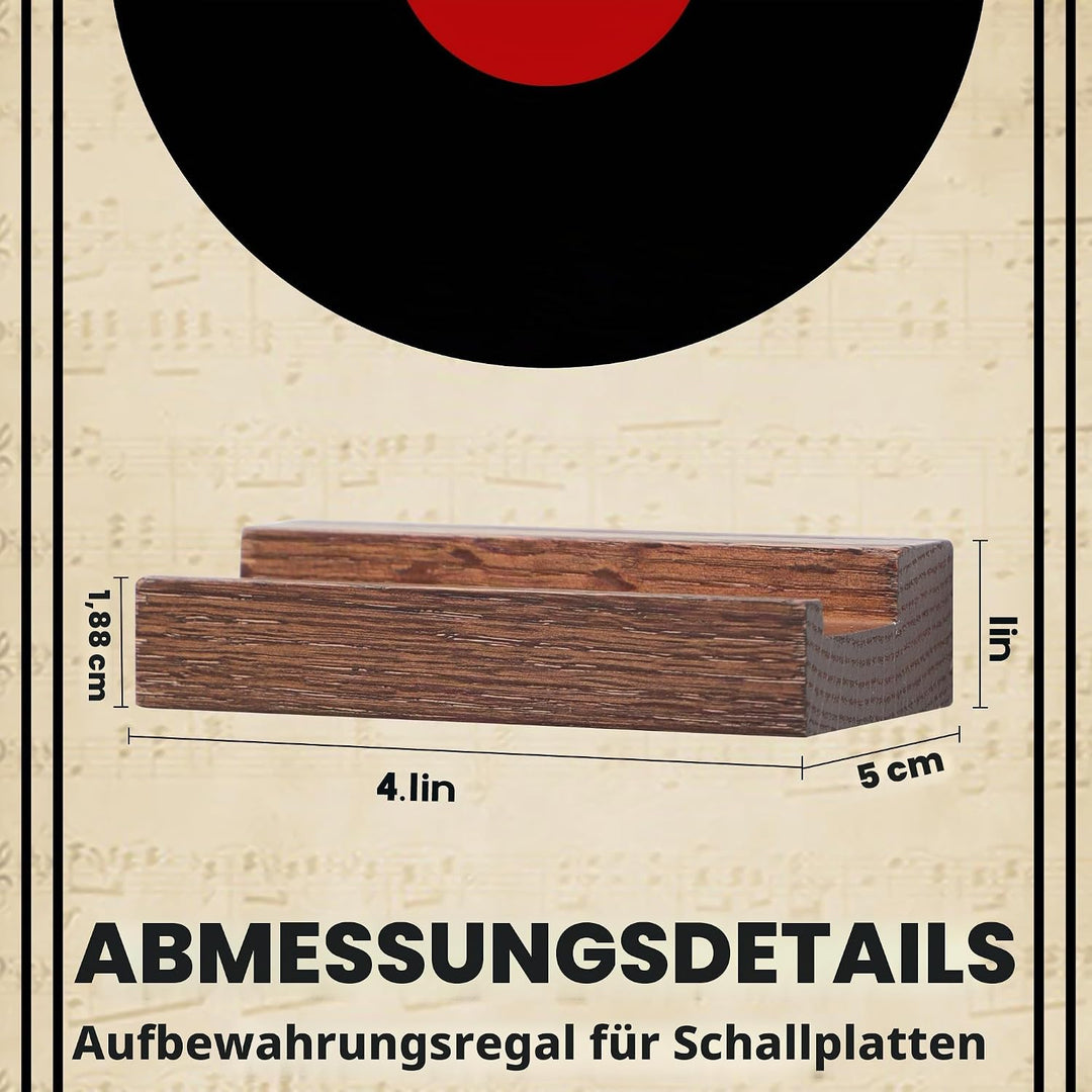 PHOENANCEE Massives Eichenholz, Schallplatten-Wandhalterung, Schallplatten-PräSentationshalter FüR L
