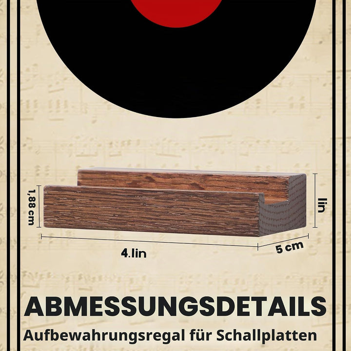 PHOENANCEE Massives Eichenholz, Schallplatten-Wandhalterung, Schallplatten-PräSentationshalter FüR L