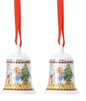 Hutschenreuther Sammelserie 2024 Weihnachtsleuchten Porzellanglocke (Packung mit 2) Mehrfarbig 7 CM