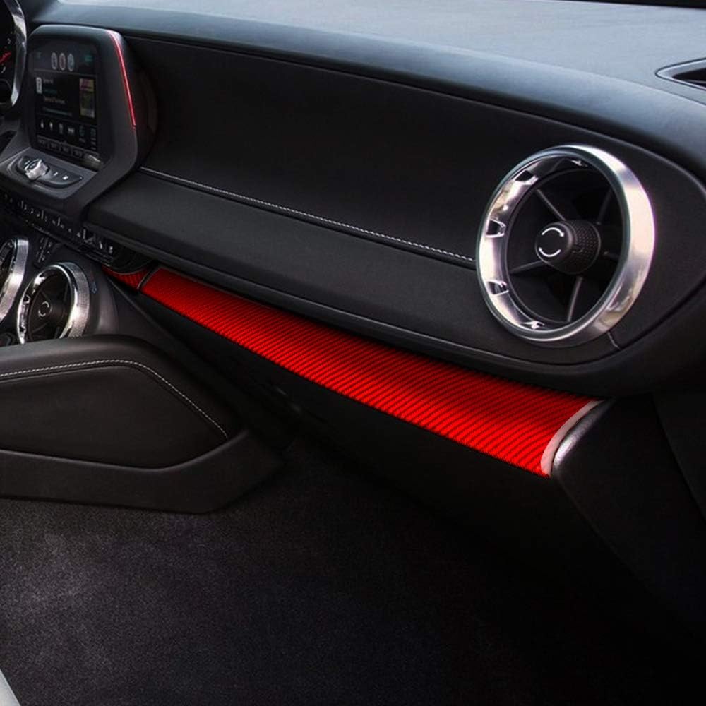 KUNGKIC Kohlefaser Auto-Mittelkonsole Dashboard Abdeckungen Dekoration Aufkleber Zubehör Carbon Fibe