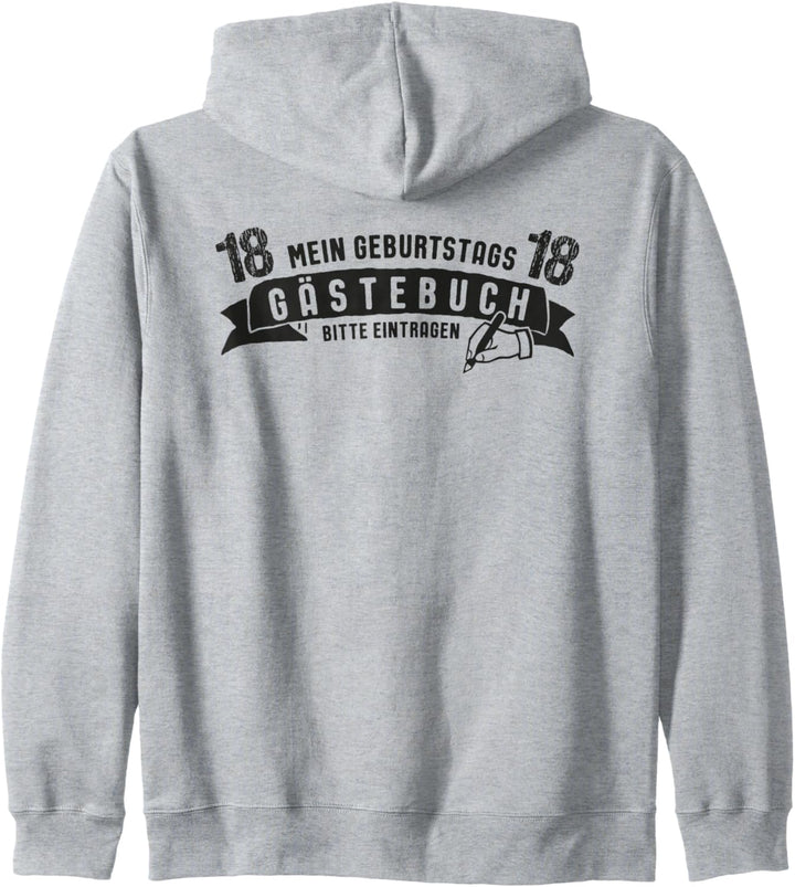 18. Geburtstag Party Gästebuch Kapuzenjacke