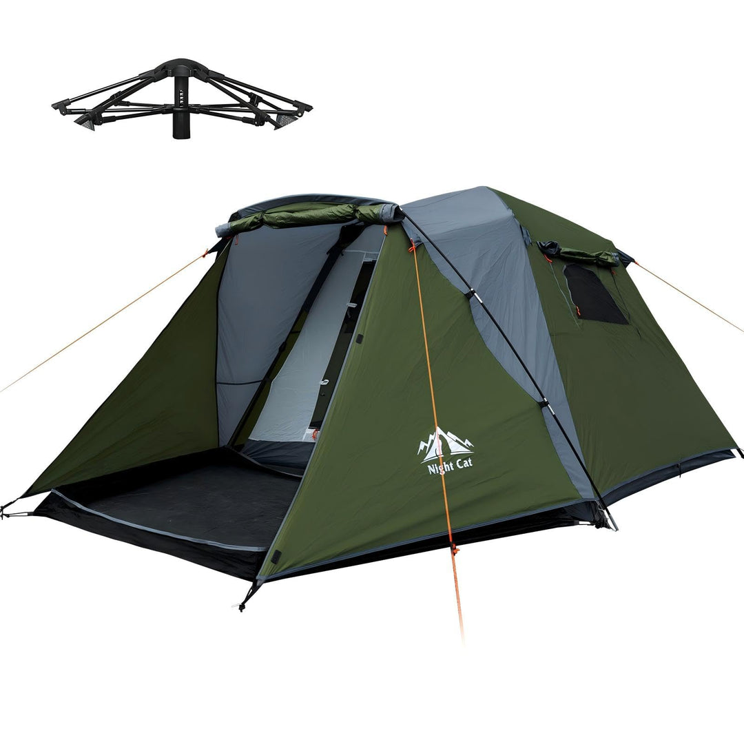 Night Cat Pop Up Zelt Wasserdicht: Wurfzelt for 3 4 Personen Mann Einfache Einstellung für Camping W