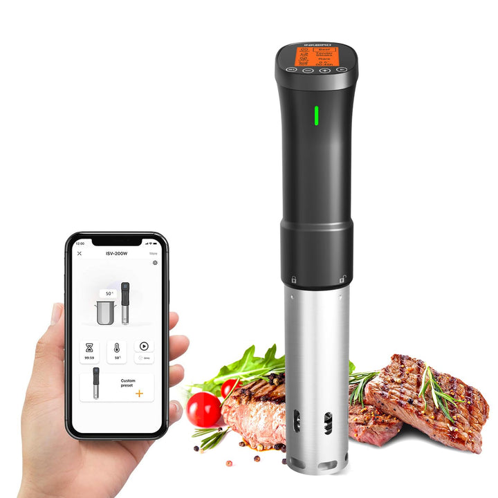 Inkbird Sous Vide Stick 1000 Watt,ISV-200W Sous Vide Garer App-Steuerung,360° Zirkulation,0℃-90℃ Tem
