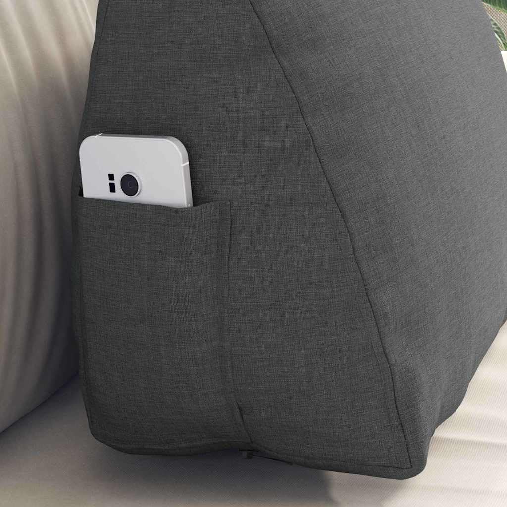 vidaXL Rückenkissen Dunkelgrau 45 x 20 x 35 cm Stoff, Kissen für Wohnzimmer, moderner Bezug, abnehmb