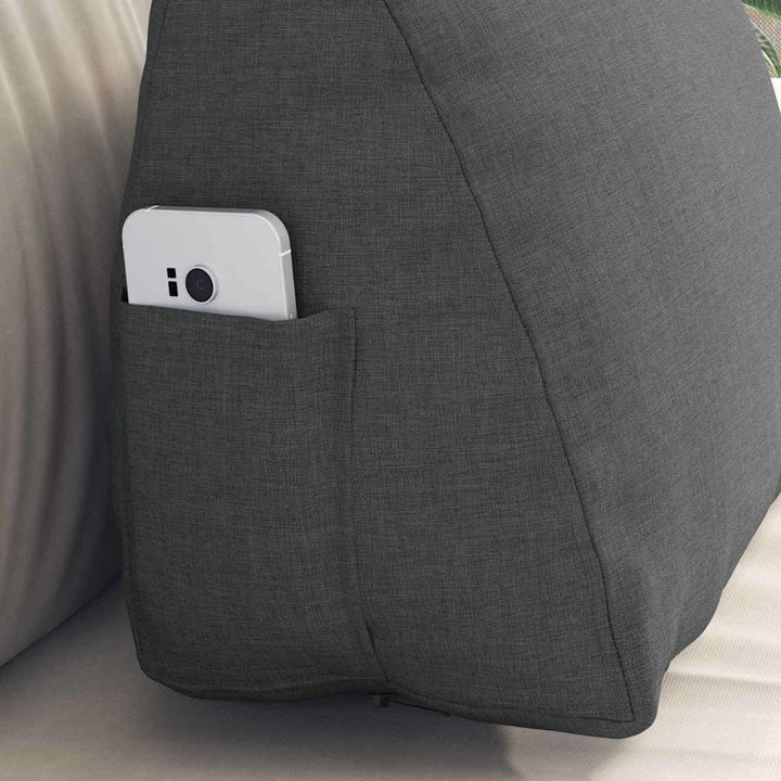vidaXL Rückenkissen Dunkelgrau 45 x 20 x 35 cm Stoff, Kissen für Wohnzimmer, moderner Bezug, abnehmb