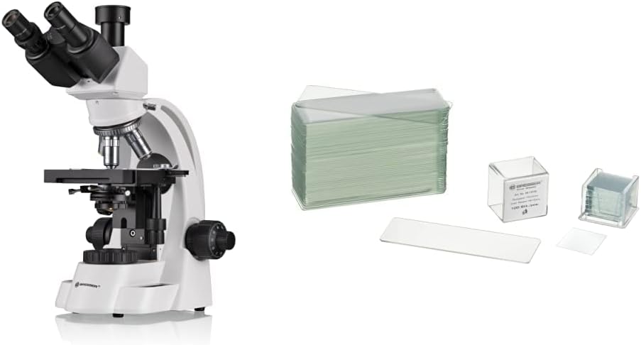 Bresser trinokulares Durchlicht Mikroskop BioScience Trino 40x-1000x Vergrösserung & Mikroskop Objek
