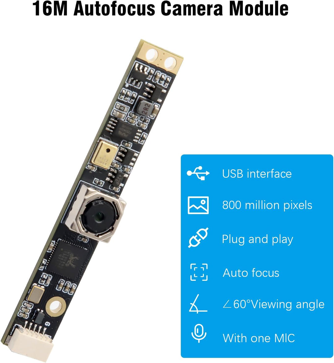 USB Kamera modul Autofokus mit Mikrofon Binghe 8MP Autofokus Kamera 60° Autofoku Kameramodul mit 1m