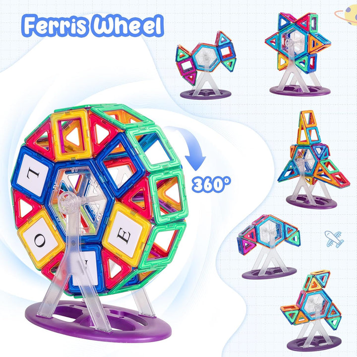 aaczly Magnetische Bausteine 122 Teile Magnet Spielzeug Kinder Montessori Spielzeug Magnetbausteine