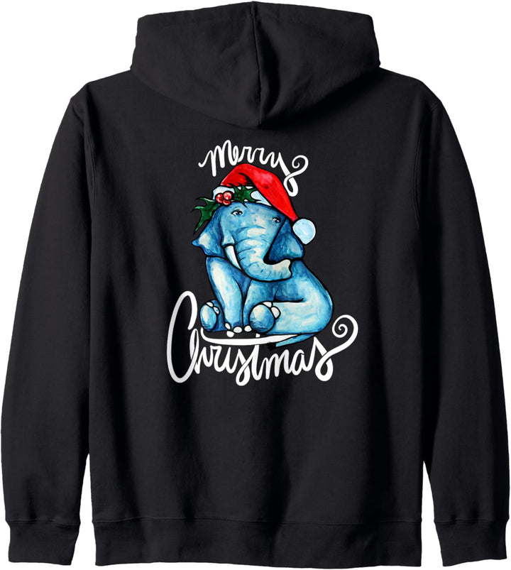 Merry Christmas Frohe Weihnachten Festliche Cute Elephant Kapuzenjacke
