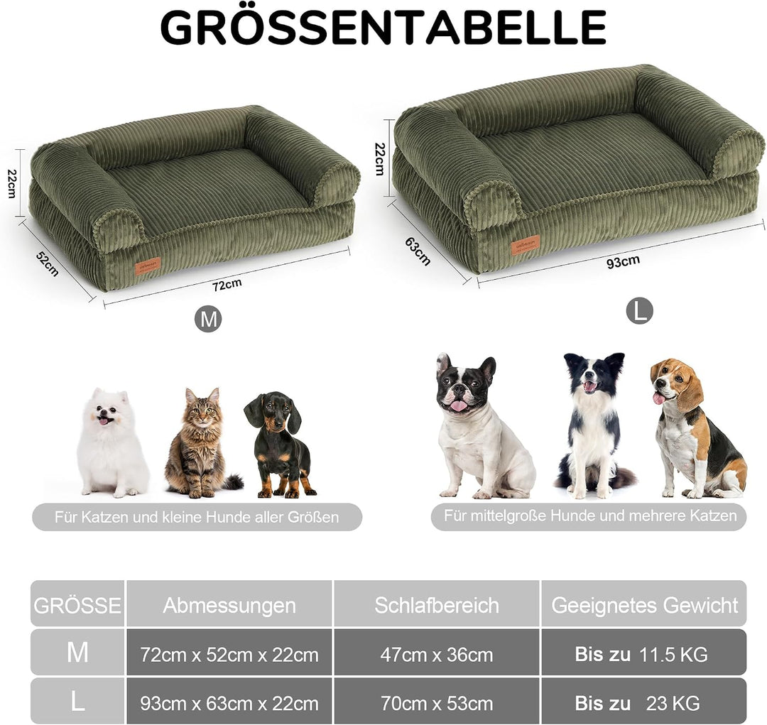 FUKUMARU Hundebett für grosse Hunde, Flauschiges &amp; Hundesofa mit wasserabweisender TPU-Schicht, Cord