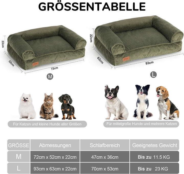 FUKUMARU Hundebett für grosse Hunde, Flauschiges &amp; Hundesofa mit wasserabweisender TPU-Schicht, Cord