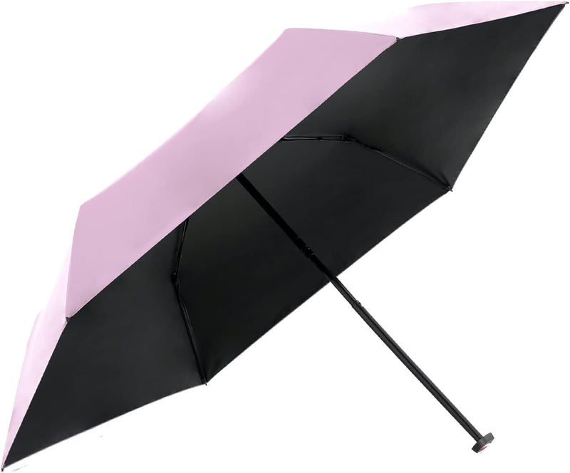 Knirps US.050 Ultra Light Slim Manual - Taschenschirm Regenschirm rose with black coating, Rose With