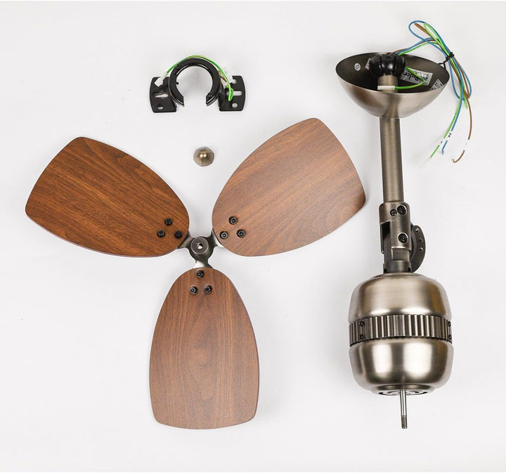 innovativer FN11156 Deckenventilator Toledo, Gehäusefarbe Zinn antik, Flügelfarbe Walnuss Zinn Antik