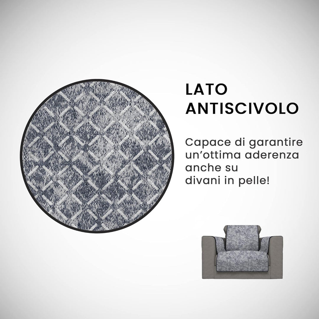 Italian Bed Linen “Glamour” rutschfest Sofa Abdeckung, Dunkel blau, 1 Platz 1 Platz Dunkel Blau, 1 P