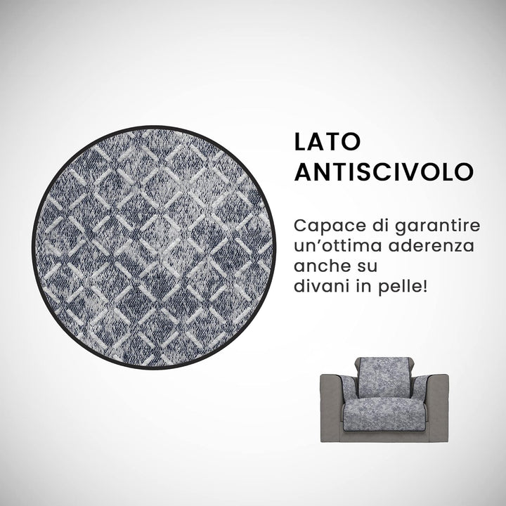Italian Bed Linen “Glamour” rutschfest Sofa Abdeckung, Dunkel blau, 1 Platz 1 Platz Dunkel Blau, 1 P