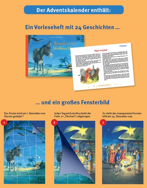 Samuel und der Weihnachtsstern. Ein Adventskalender mit einem grossen Fensterbild (Adventskalender m