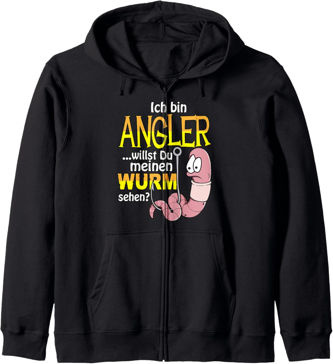 Ich bin Angler willst du meinen Wurm sehen Fischen Fischer Kapuzenjacke