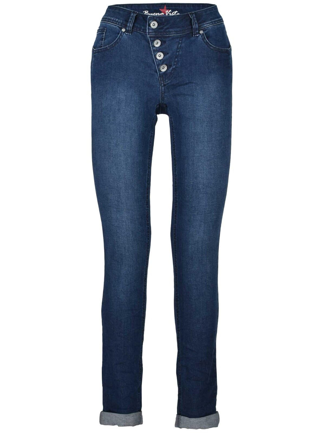 Buena Vista Damen Jeans Malibu Stretch Denim midsatone blau - XS