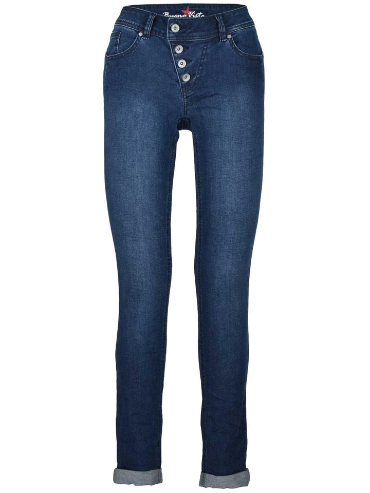 Buena Vista Damen Jeans Malibu Stretch Denim midsatone blau - XS
