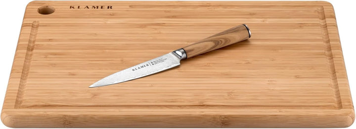 KLAMER Damast Allzweckmesser 12,7cm, scharfes Küchenmesser, Profi Kochmesser aus japanischem Stahl A