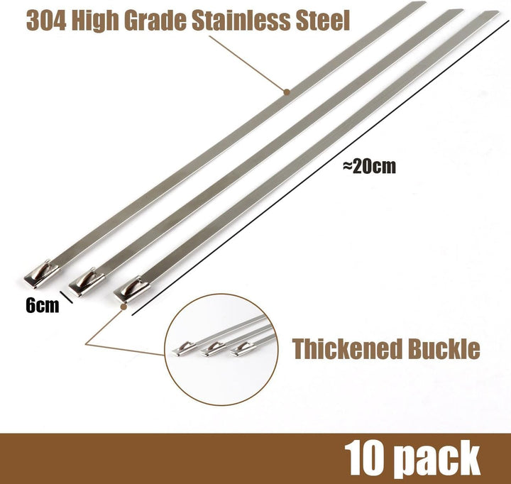 ilauke Hitze-Isolierband, 10m x 50mm Hitzeschutzband Auspuff + 7 Rohrschellen aus Edelstahl (500 °C)