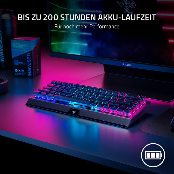 Razer BlackWidow V3 Mini HyperSpeed (Yellow Switch) - Kabellose 65% Mechanische Gaming Tastatur (Ger