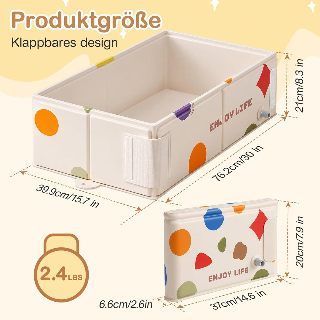 Babybadewanne faltbar, tragbare Babywanne 0-8 Jahre, Kinderplanschbecken &amp; kleiner Kinderpool für Du