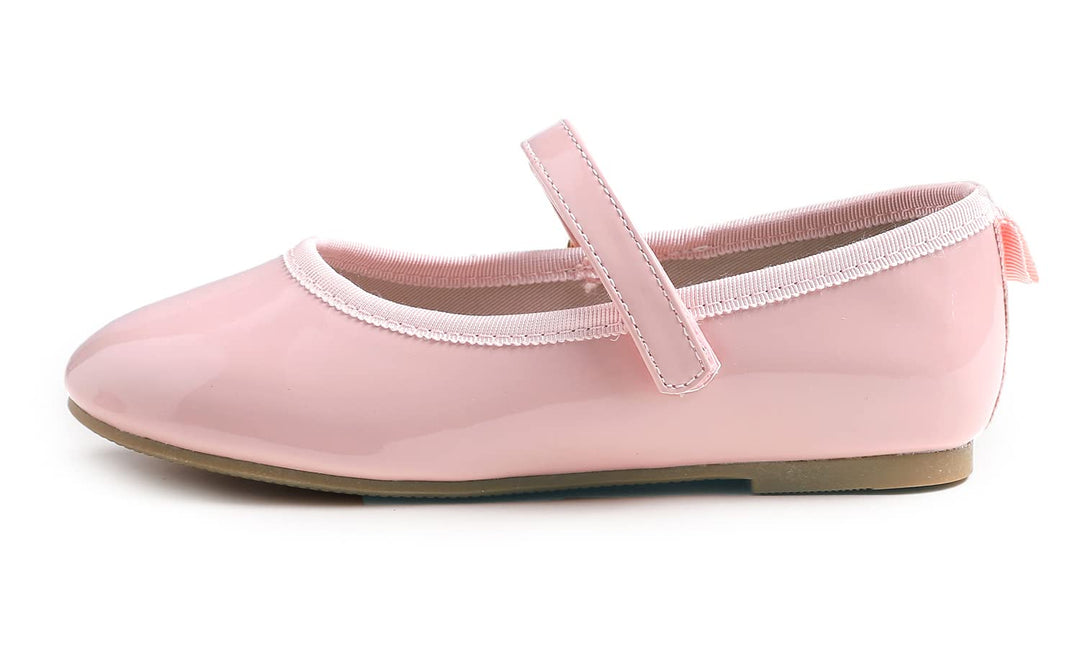 Feversole Girls Cute Dress, Mädchen süsses Kleid Mary Jane Schuhe weiche Party Urlaub Ballerinas Ros