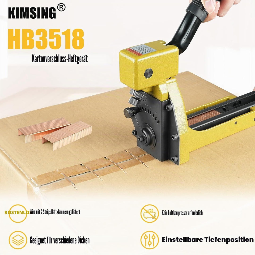 KIMSING Handtacker HB3518 16 Gauge,Tacker für Holz Pappkartons,34,7 mm Krone,18 mm Länge,Kartonversc