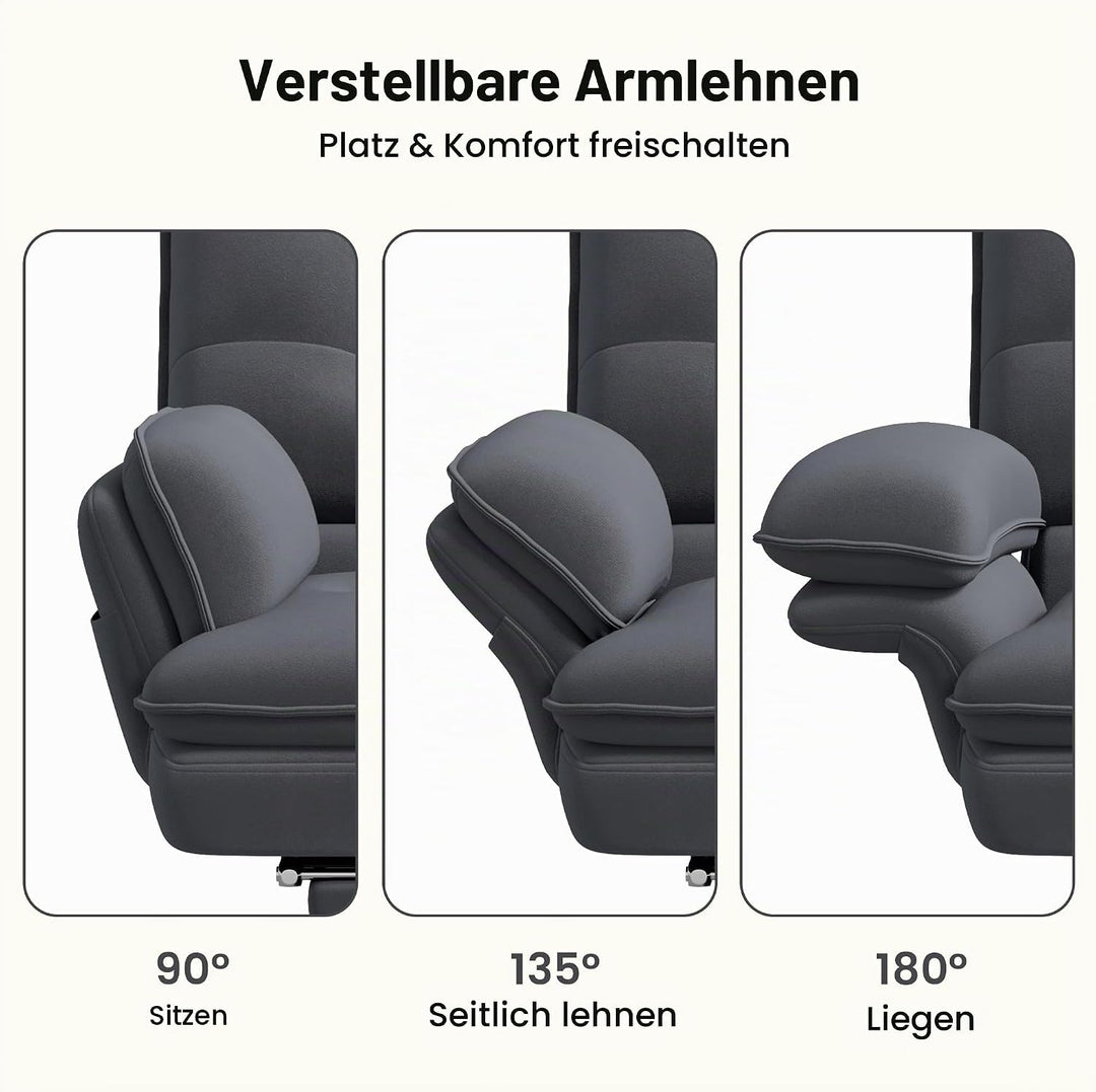 Hawthyhome ergonomischer Bürostuhl mit hochklappbaren Armlehnen, drehbarer Sessel mit Fussstütze, br