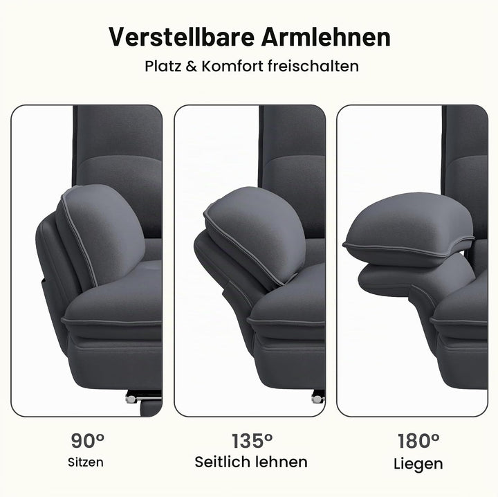 Hawthyhome ergonomischer Bürostuhl mit hochklappbaren Armlehnen, drehbarer Sessel mit Fussstütze, br