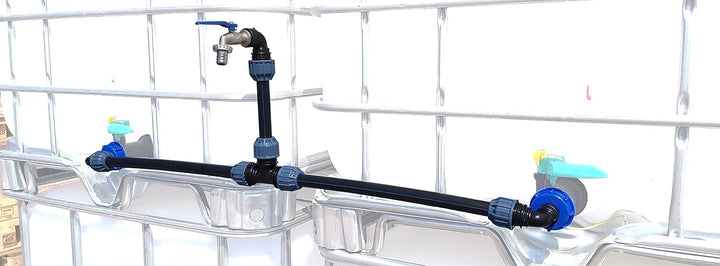 Verbindungsset Fuer IBC Regenwassertanks Regenfässern und Kanistern (Set für 2-6 Tanks) (2), 2