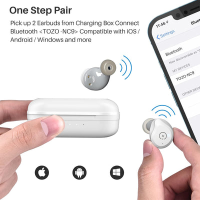 TOZO NC9 2023 Bluetooth Kopfhörer, Kopfhörer Kabellos mit Hybrid Aktiver Geräuschunterdrückung, Blue