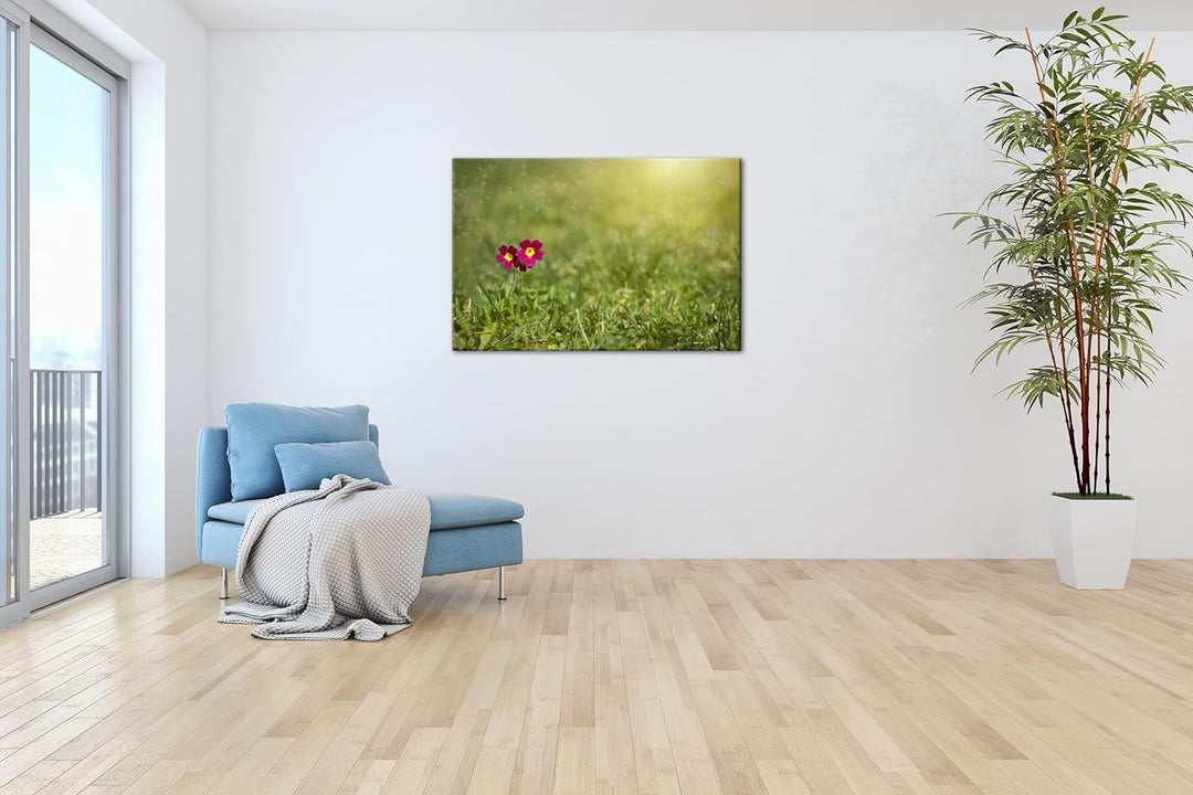 deyoli zierliche Blumen Format: 120x80 cm als Leinwandbild, Motiv fertig gerahmt auf Echtholzrahmen,