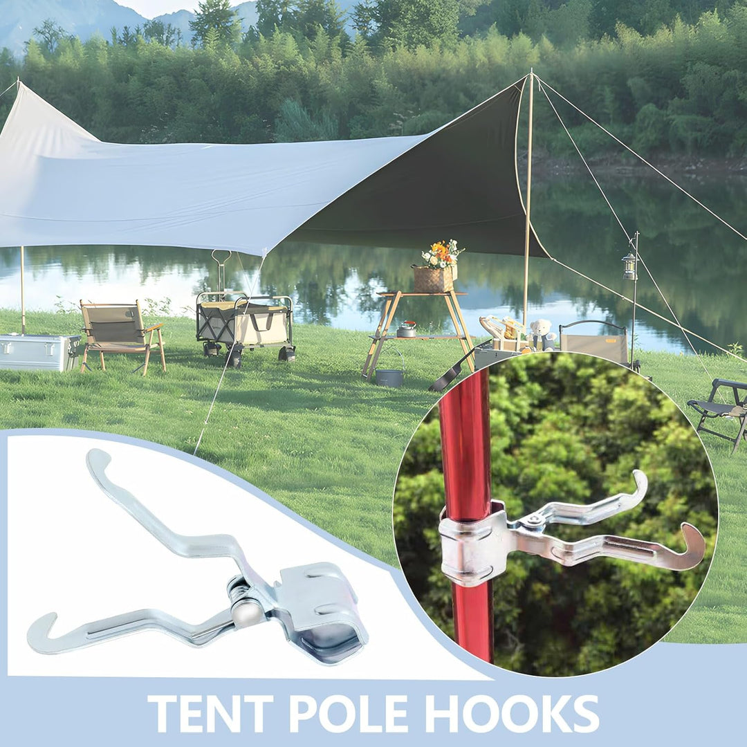 eMagTech Multifunktionale Eisen-Camping-Klemmhaken für Zeltstangen mit einem Durchmesser von 1,6 cm