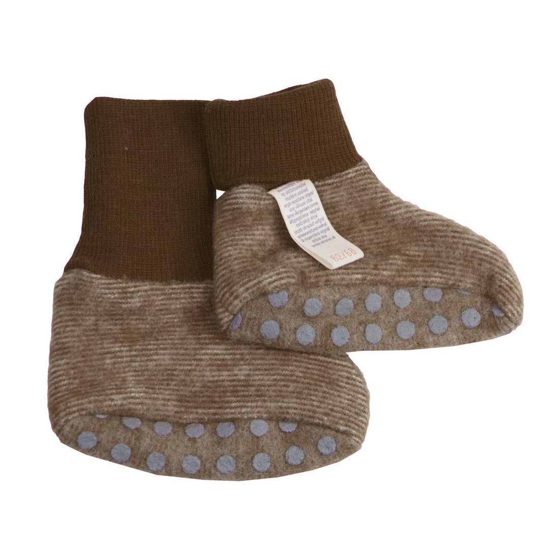 Cosilana Baby Fleece Schühchen kbT Wolle Bio Baumwolle (62-68, Braun-Melange) 62-68 Braun Melange, 6