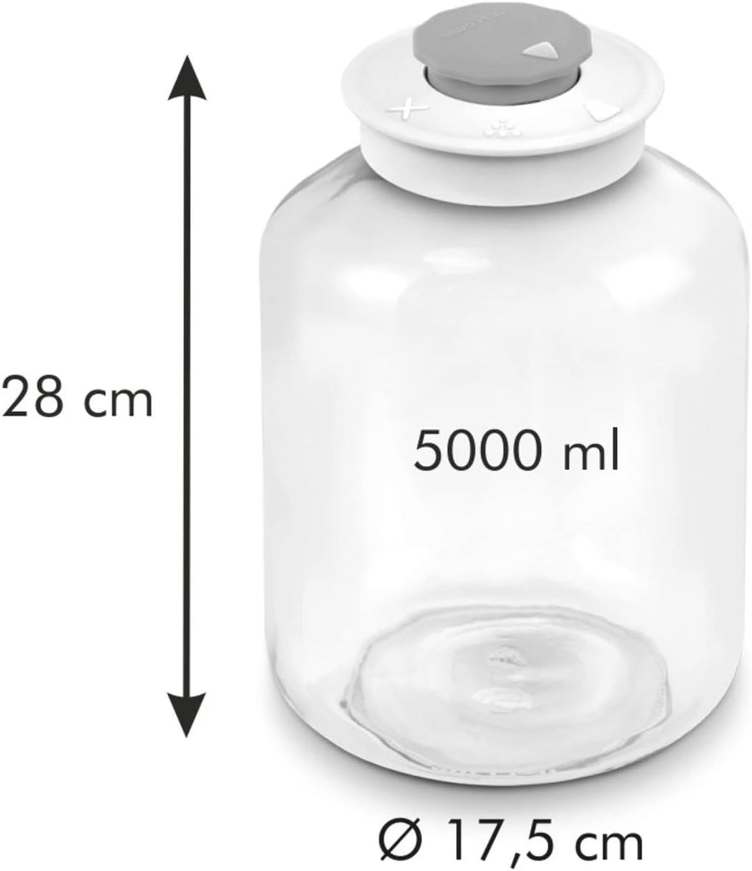 Tescoma 5L Gefäss für eingelegte Gurken oder Gemüse, Einmachglas,versiegelter Deckel mit Ventil DELL