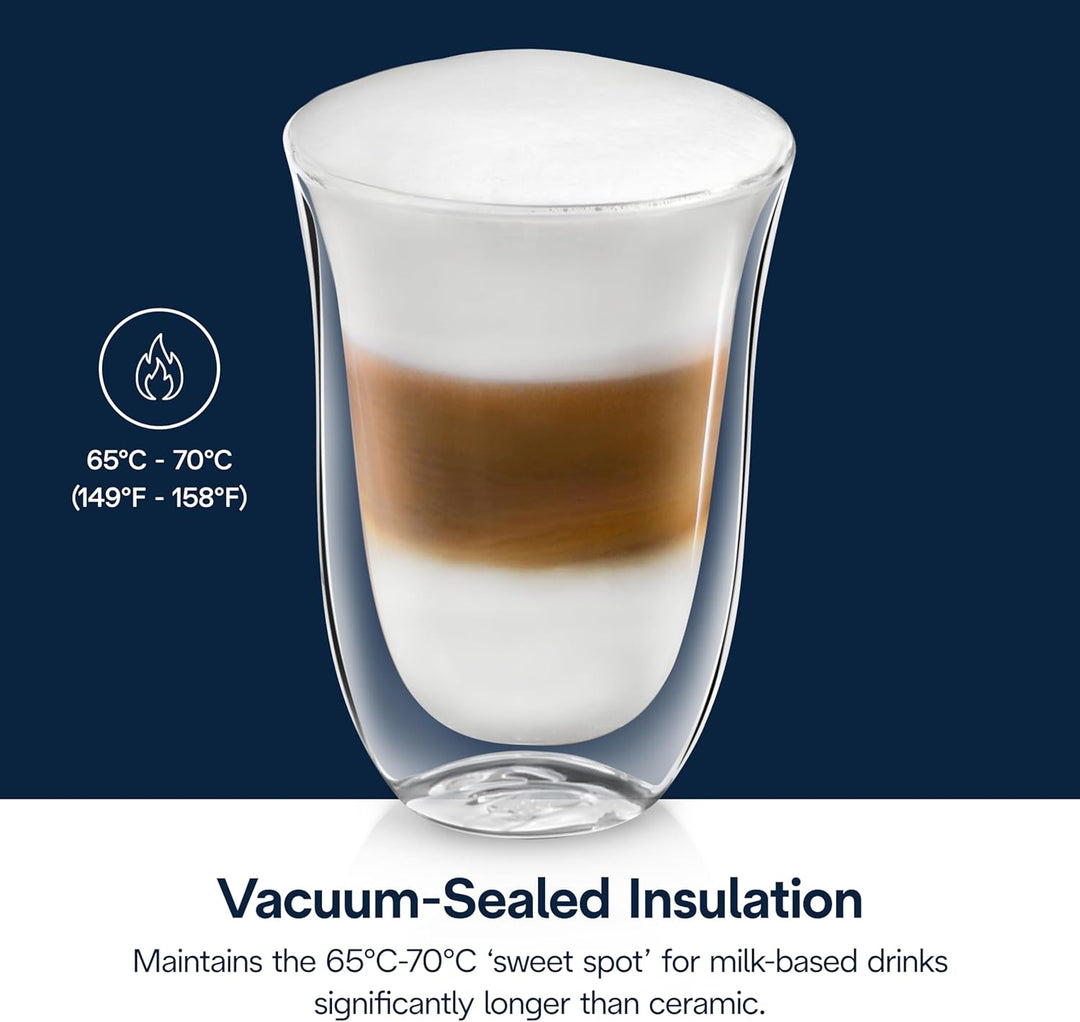 De'Longhi Gläser Set DLSC312, 2 doppelwandige Thermogläser mit Isolierfunktion für kalte und warme G