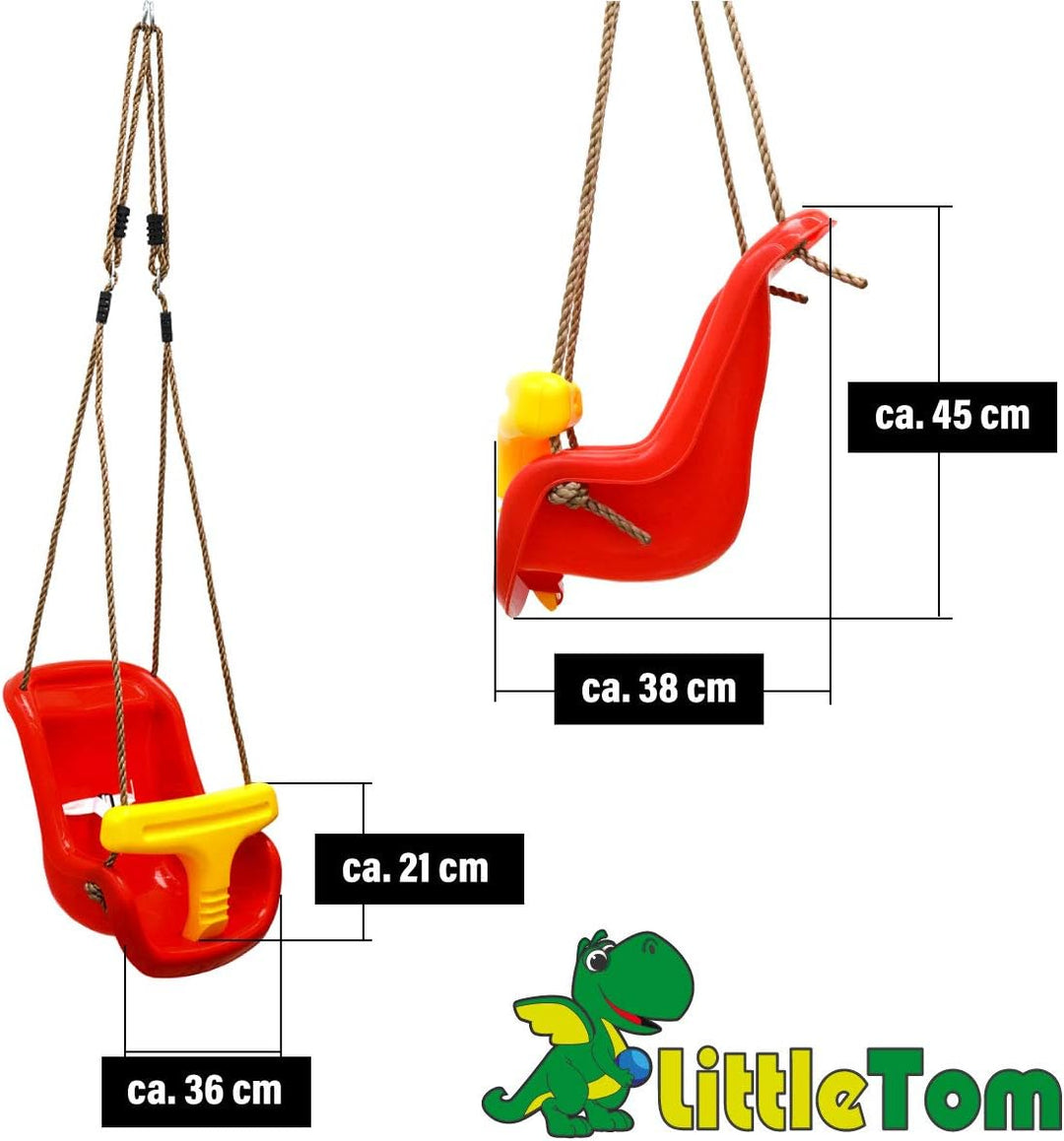 LittleTom Babyschaukel 45x36x38 cm Kinder Schaukelsitz Baby Gartenschaukel Rot