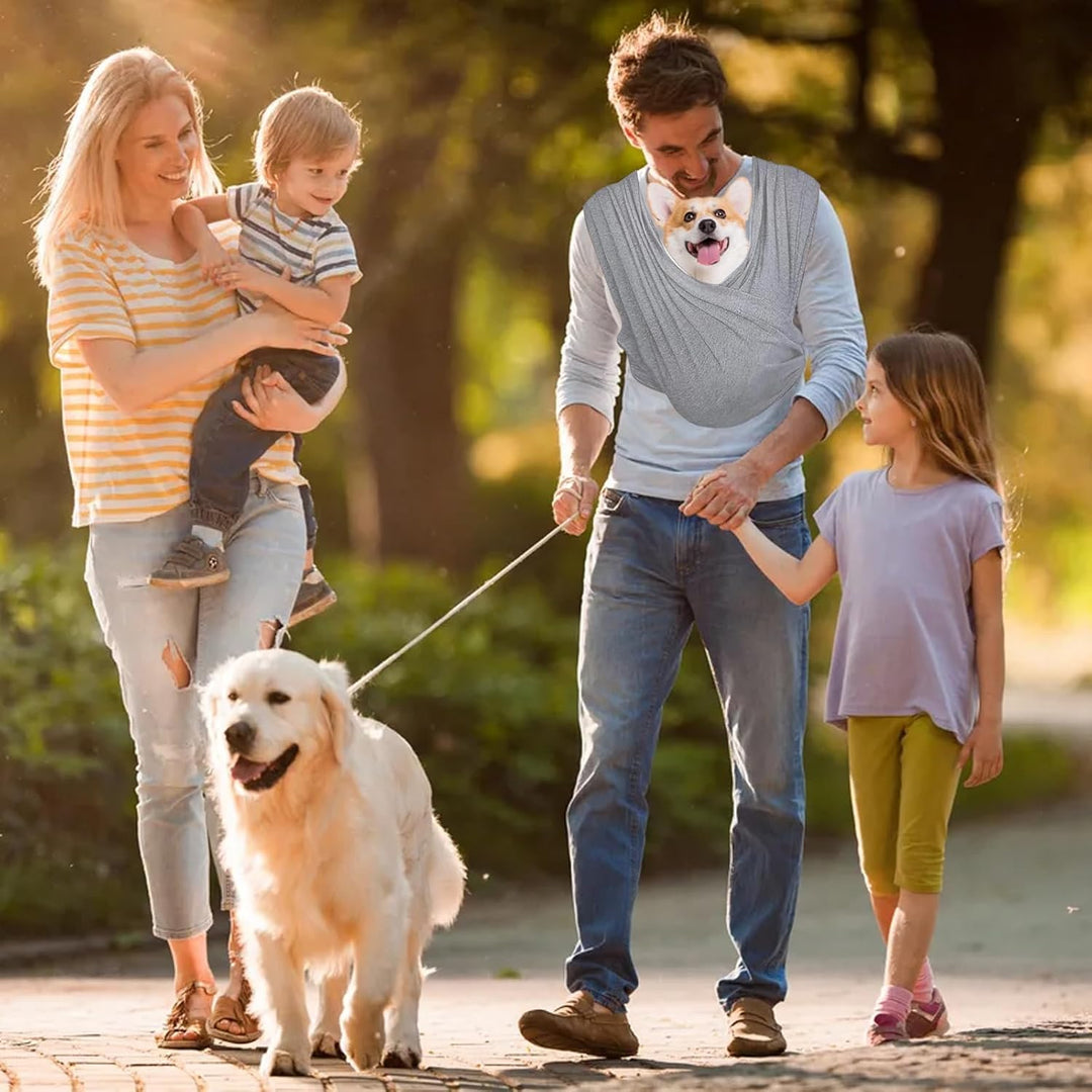 Amexo Freihändige Hundetasche, Tragetasche Hund Tragetuch für Hunde Frontpaket Hundetragetuch mit Ve
