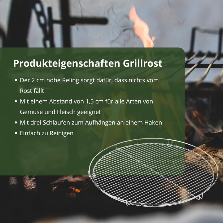 HeRo24 70cm Chrom Grillrost Grill Rost Grillgitter Ersatzrost rund (R)